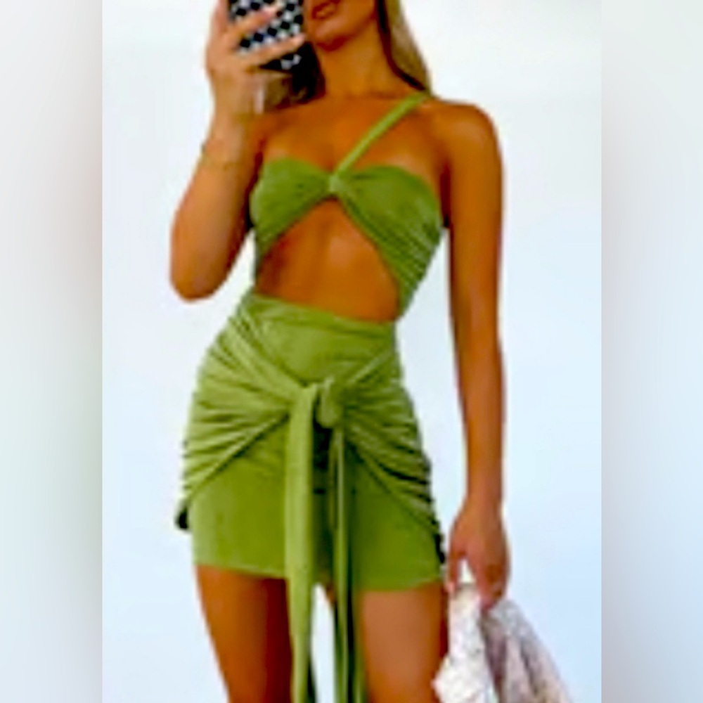 White Fox Love Language green Mini Dress  Size S